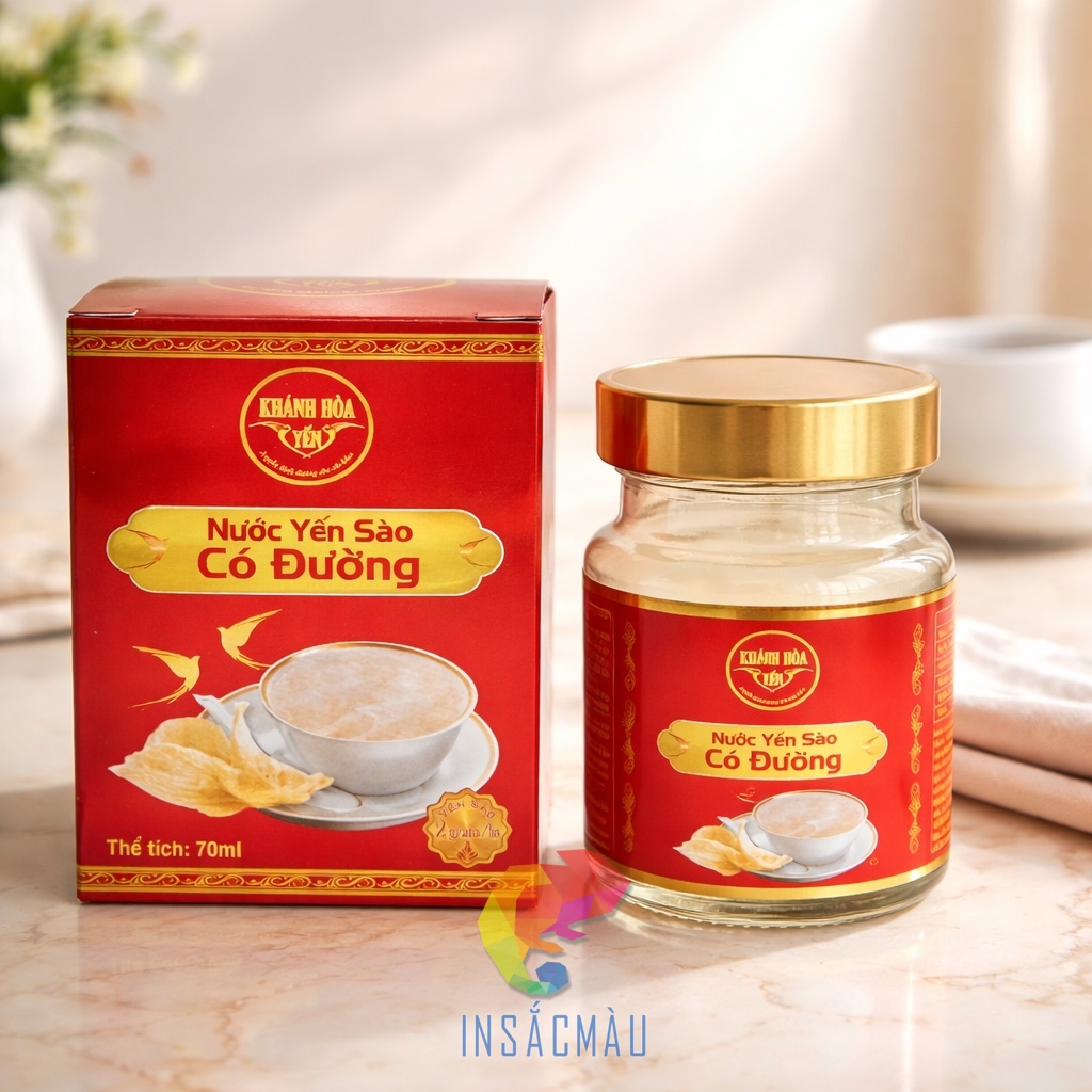 Mẫu tem yến sào có đường