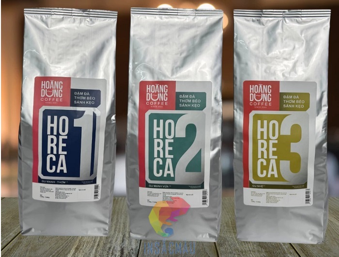Mẫu tem nhãn cafe hình chữ nhật