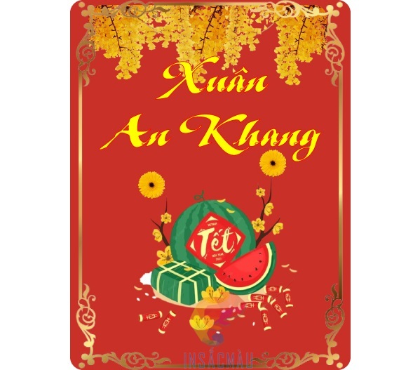 Tem Tết in hình hoa mai, hoa đào