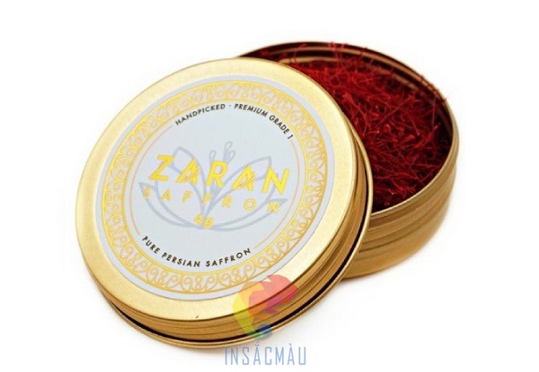 Mẫu tem nhãn dán nắp hộp đựng saffron