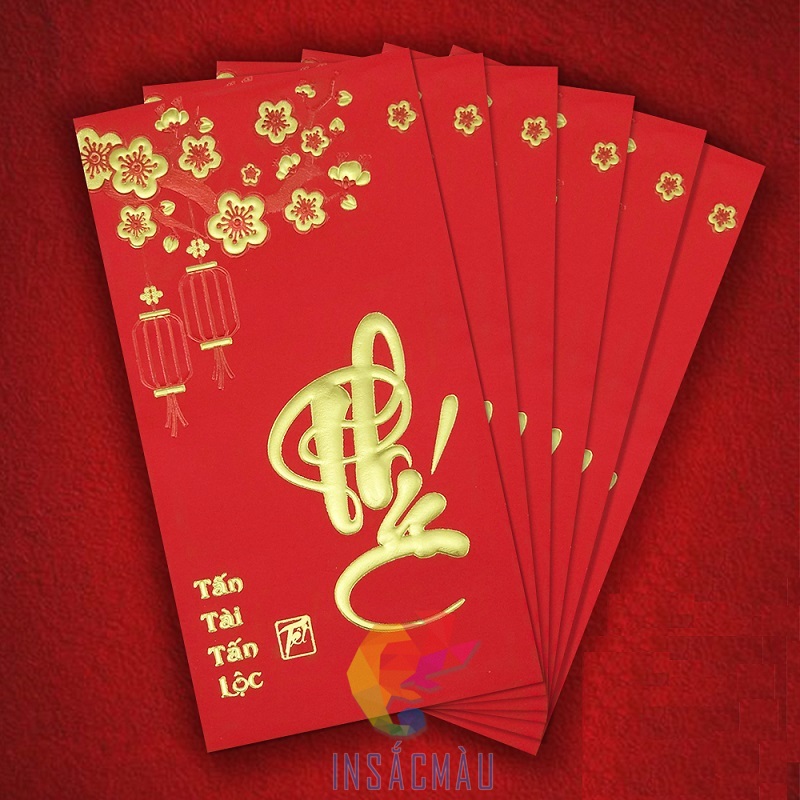 In bao lì xì ép kim theo yêu cầu, chất lượng, giá rẻ tại xưởng In Sắc Màu