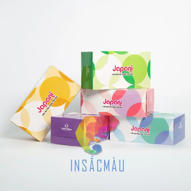 Mẫu hộp đựng khăn giấy in logo