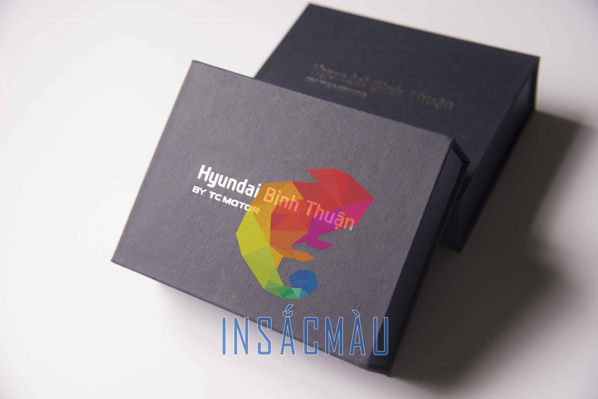 Mẫu hộp giấy in logo Hyundai