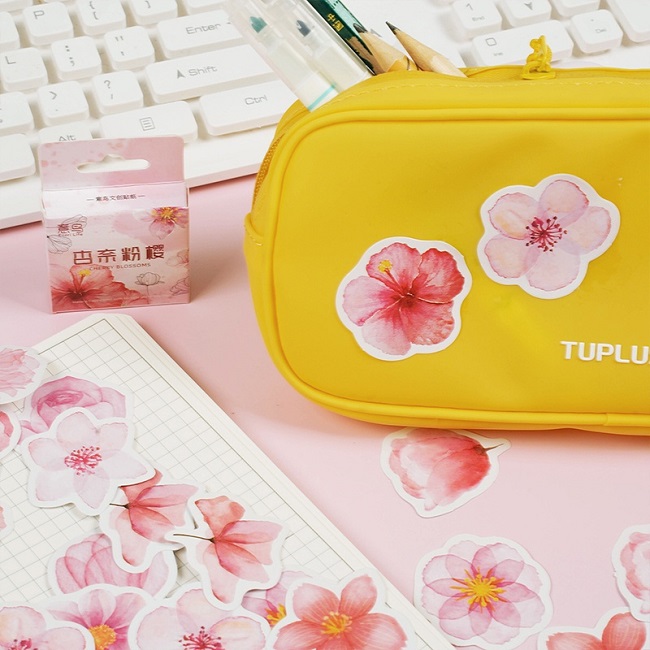 Mẫu sticker hoa trang trí hộp bút