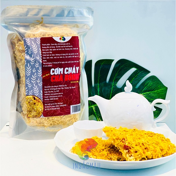 Mẫu nhãn mác cơm cháy theo yêu cầu