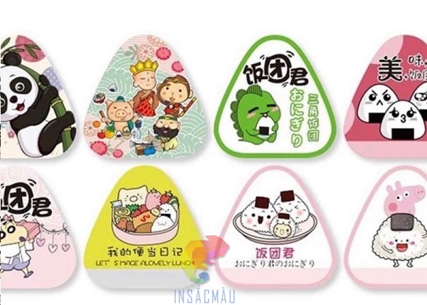 Kích thước tem nhãn cơm nắm thông dụng