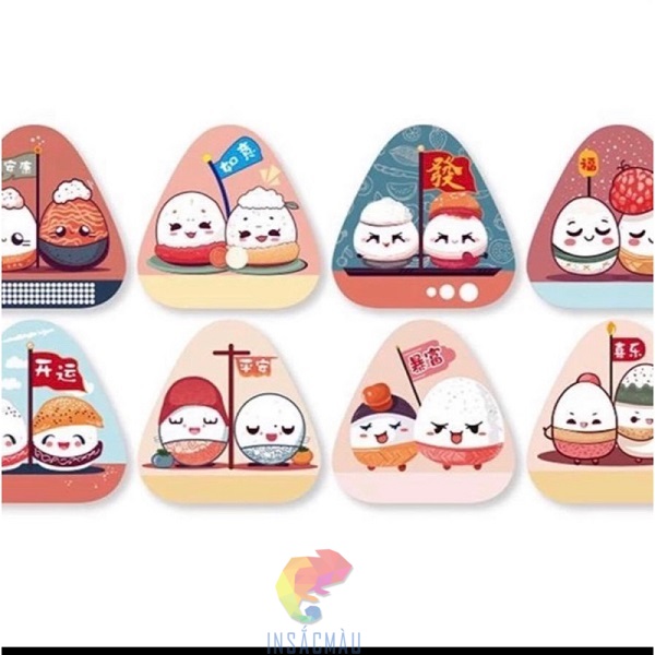 Mẫu tem nhãn cơm nắm đẹp, ấn tượng