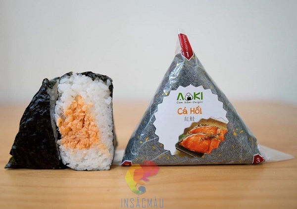 Mẫu tem nhãn cơm nắm cá ngừ