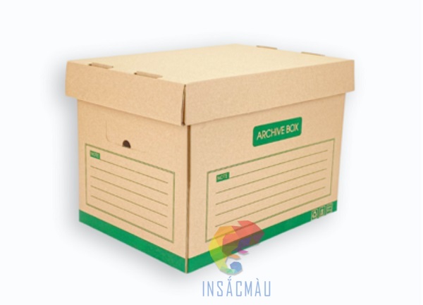 Mẫu thùng carton đựng hồ sơ kiểu nắp rời
