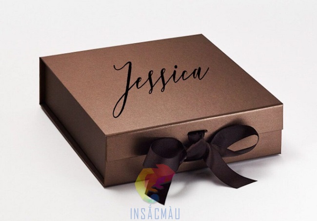 Mẫu hộp giấy mỹ thuật thắt nơ thanh lịch