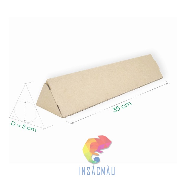 Mẫu hộp giấy tam giác đựng bóng đèn dài