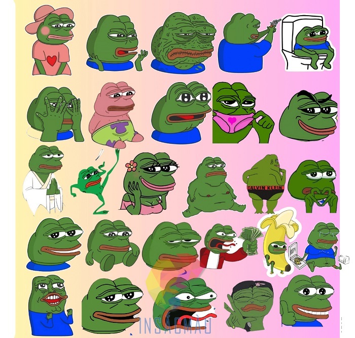 Các mẫu sticker con ếch xanh nhiều biểu cảm