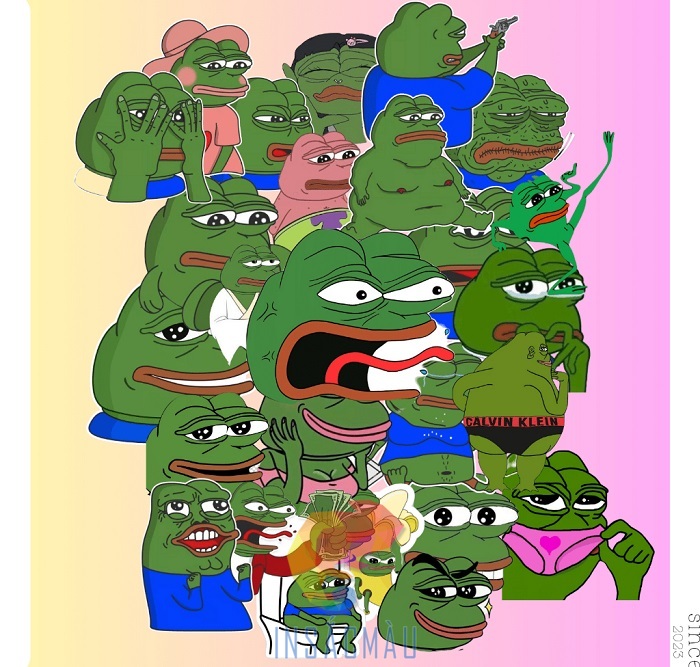 Mẫu sticker ếch xanh hoảng hốt