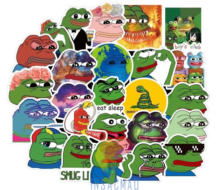 Mẫu sticker con ếch xanh dễ thương