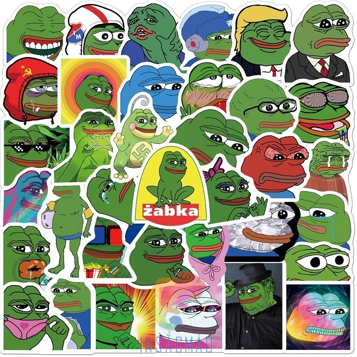 Mẫu sticker con ếch xanh nhiều biểu cảm dễ thương