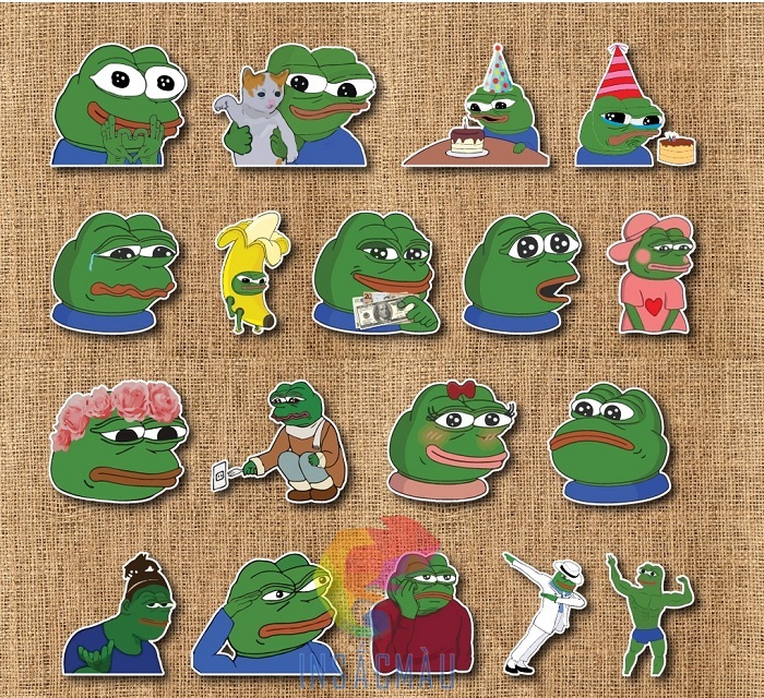 Các mẫu sticker ếch xanh đáng yêu