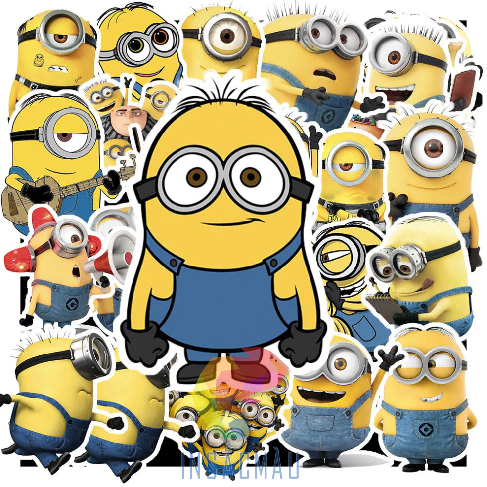 30+ Mẫu Sticker Minion Cute, Hài Hước, Đáng Yêu 60 In sticker Minion chất lượng, giá rẻ tại xưởng In Sắc Màu