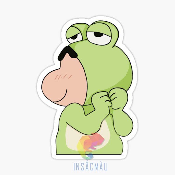 Mẫu sticker Shin hóa trang thành ếch