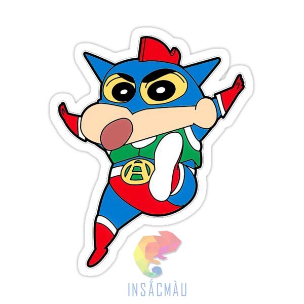 Mẫu sticker cậu bé bút chì siêu nhân