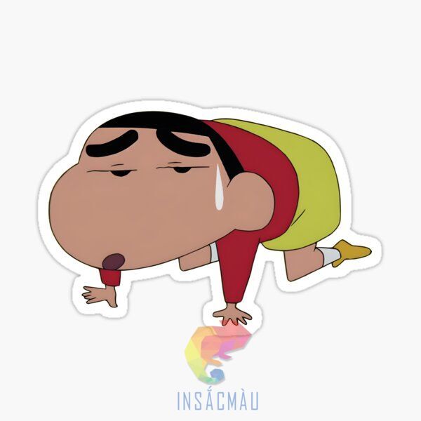 Mẫu sticker cậu bé bút chì mệt nghỉ