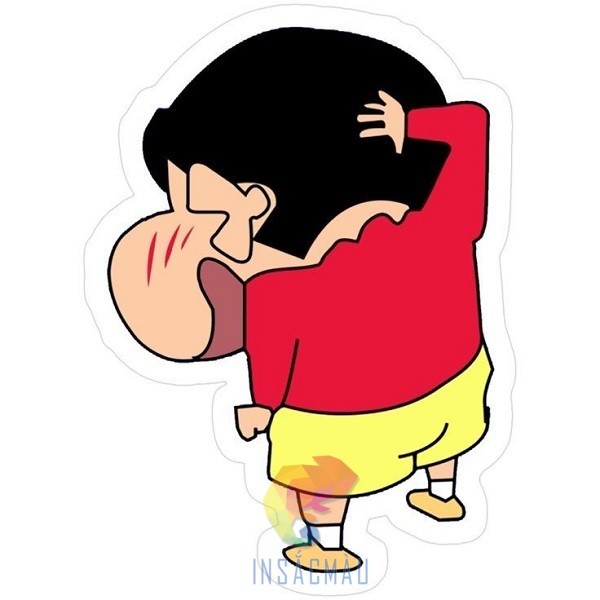 Mẫu sticker cậu bé bút chì ngại ngùng