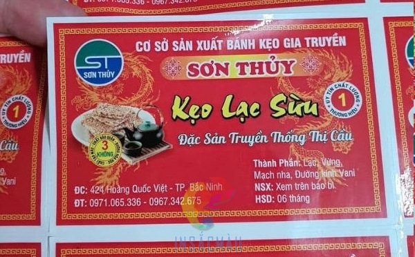 In tem kẹo lạc uy tín, chuyên nghiệp, giá rẻ tại công ty In Sắc Màu