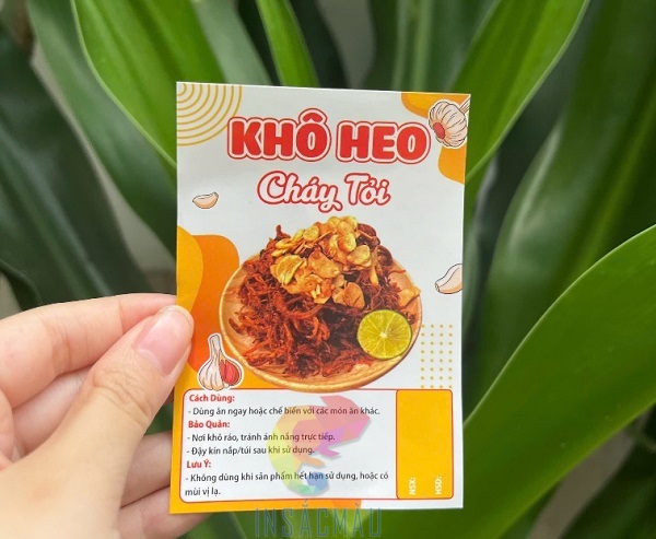 Mẫu tem nhãn dán bao bì đựng khô heo đẹp