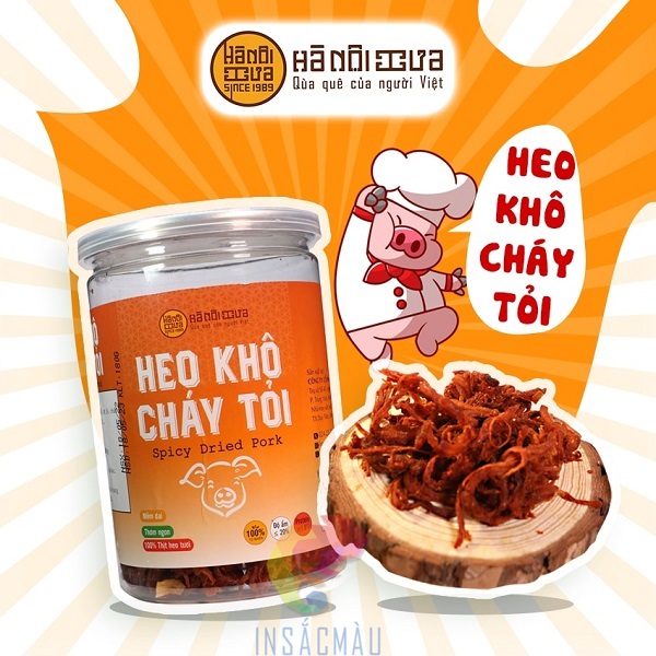 Mẫu tem nhãn khô heo dán thân hũ