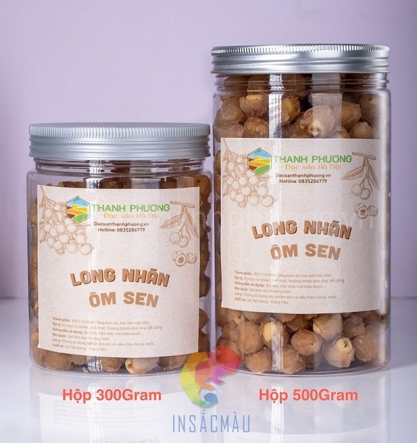 Mẫu tem nhãn mứt hạt sen bằng decal nhựa