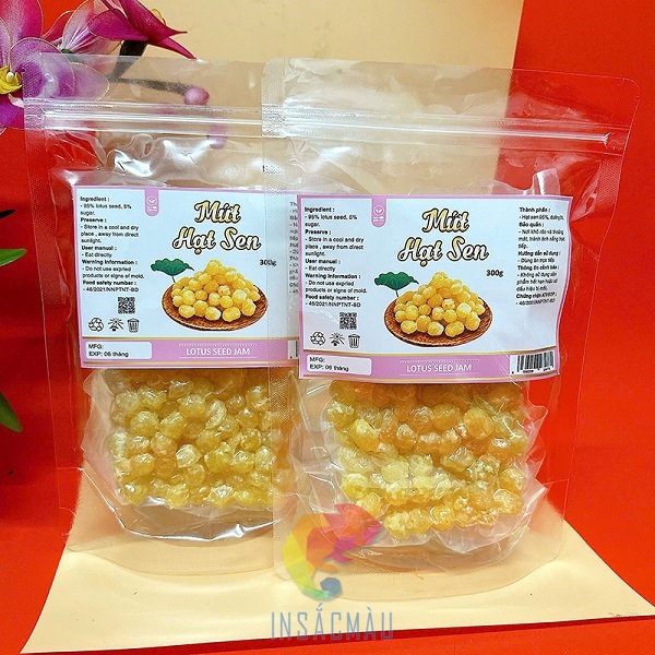 In Tem Nhãn Mứt Hạt Sen 22 Công nghệ in tem nhãn mứt hạt sen tại In Sắc Màu