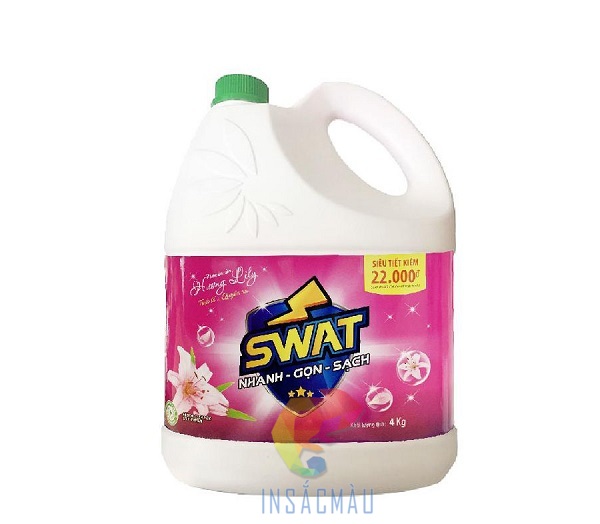 Mẫu tem nhãn nước lau sàn dán ngang thân chai