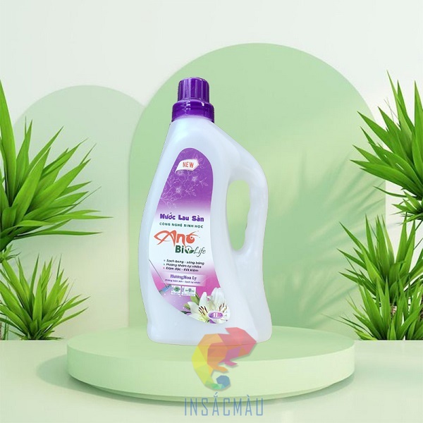 Mẫu tem nhãn nước lau sàn hình giọt nước