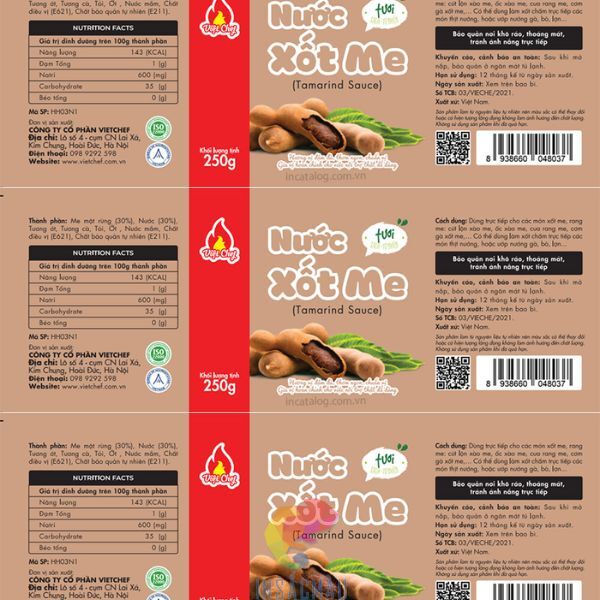 Mẫu tem nước sốt hình chữ nhật