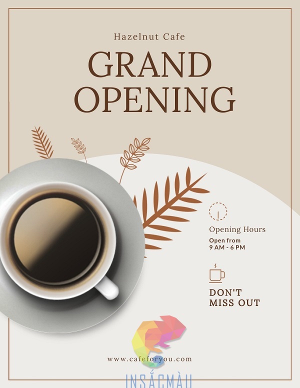 Mẫu tờ rơi khai trương thương hiệu cà phê đẹp