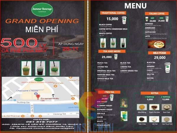 Mẫu tờ rơi cà phê thiết kế theo yêu cầu