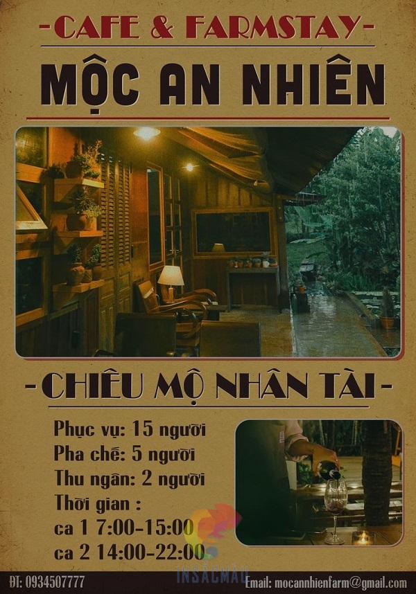 Mẫu tờ rơi tuyển dụng quán cà phê