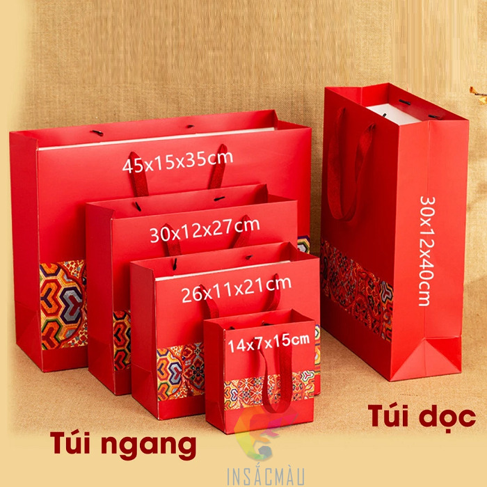 Kiểu dáng và kích thước túi giấy đựng quà Tết