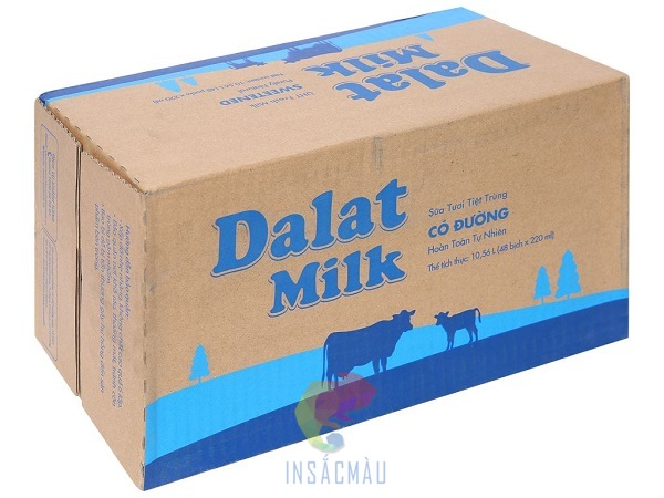 Quy cách in thùng carton đựng sữa tại xưởng In Sắc Màu
