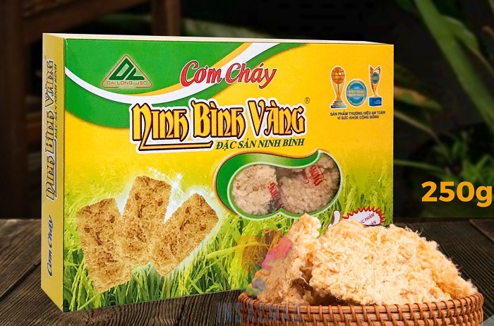 Mẫu hộp giấy đựng cơm cháy có cửa sổ