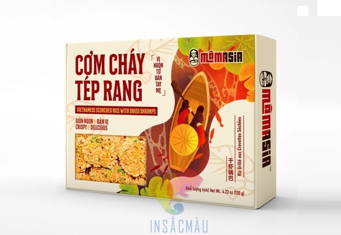 Mẫu hộp đựng cơm cháy tép rang thiết kế băt mắt