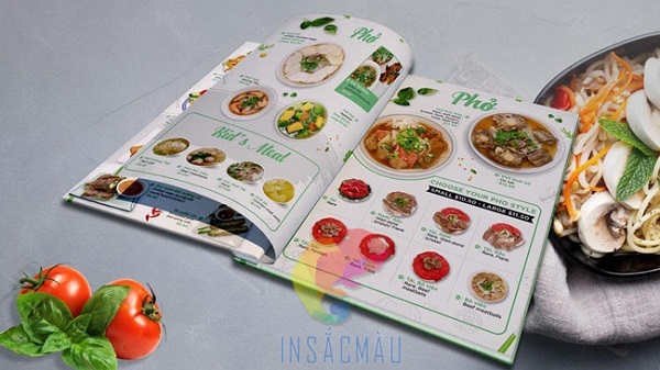 Mẫu menu phở thiết kế dạng cuốn