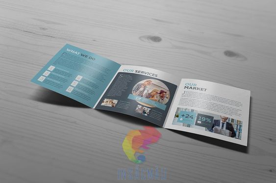 Mẫu tờ gấp ba hình vuông