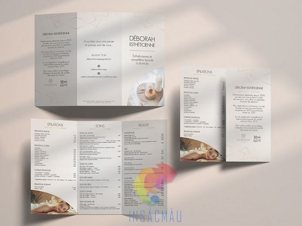 Mẫu tờ gấp ba tone trắng sang trọng