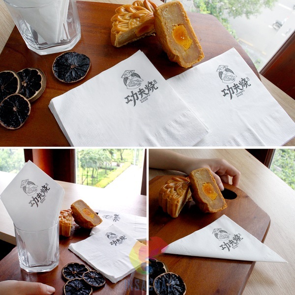 Mẫu khăn giấy in logo đơn giản, thu hút