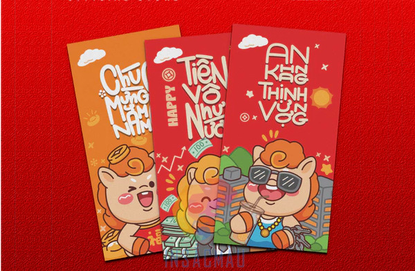 Mẫu bao lì xì thiết kế cute, dễ thương