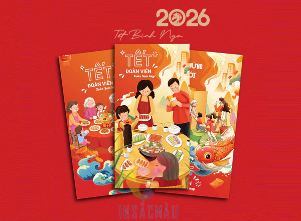 Mẫu bao lì xì in hình gia đình đoàn viên