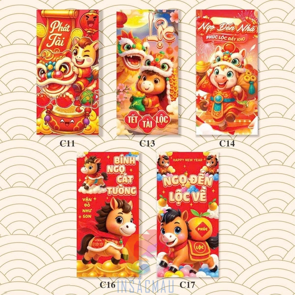 Mẫu bao lì xì Tết 2026