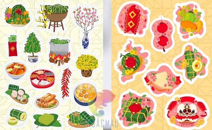 Các mẫu sticker chủ đề chuẩn bị Tết