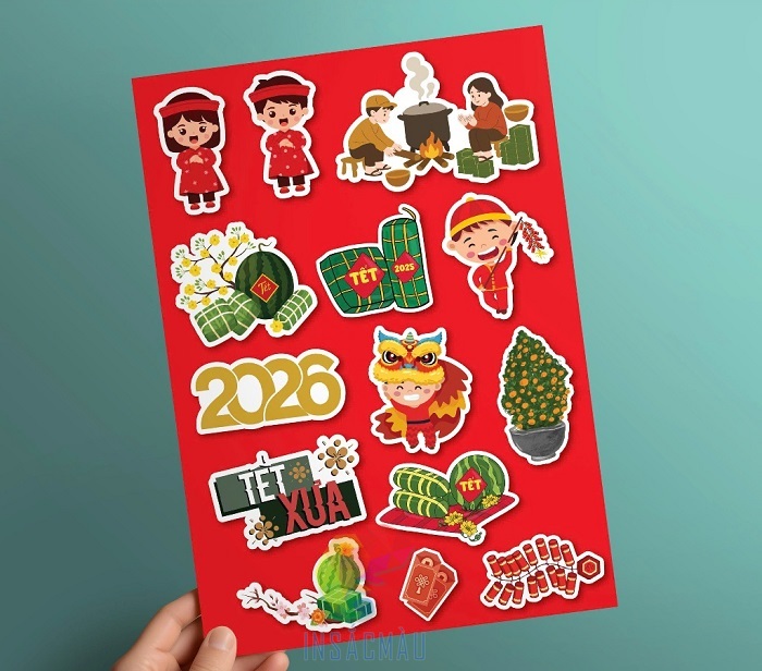 Các mẫu sticker Tết 2026 cute