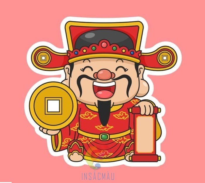 Ông thần Tài - sticker dán mùa Tết